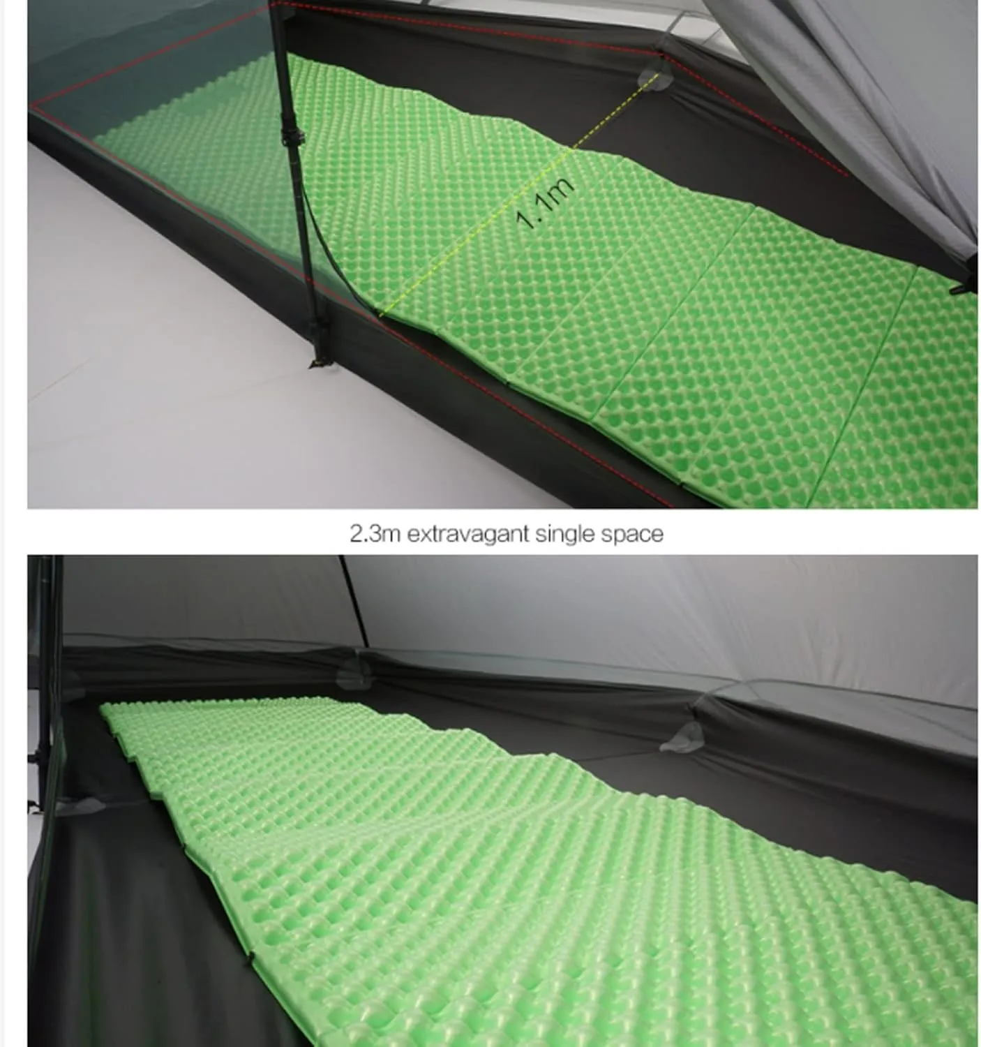 Camping Tents,1 Pro Tent Outdoor 1 Person Ultralight Camping Tent 3 Season Professional 20d Rodless (Color : Khaki, Size : 3 Season)