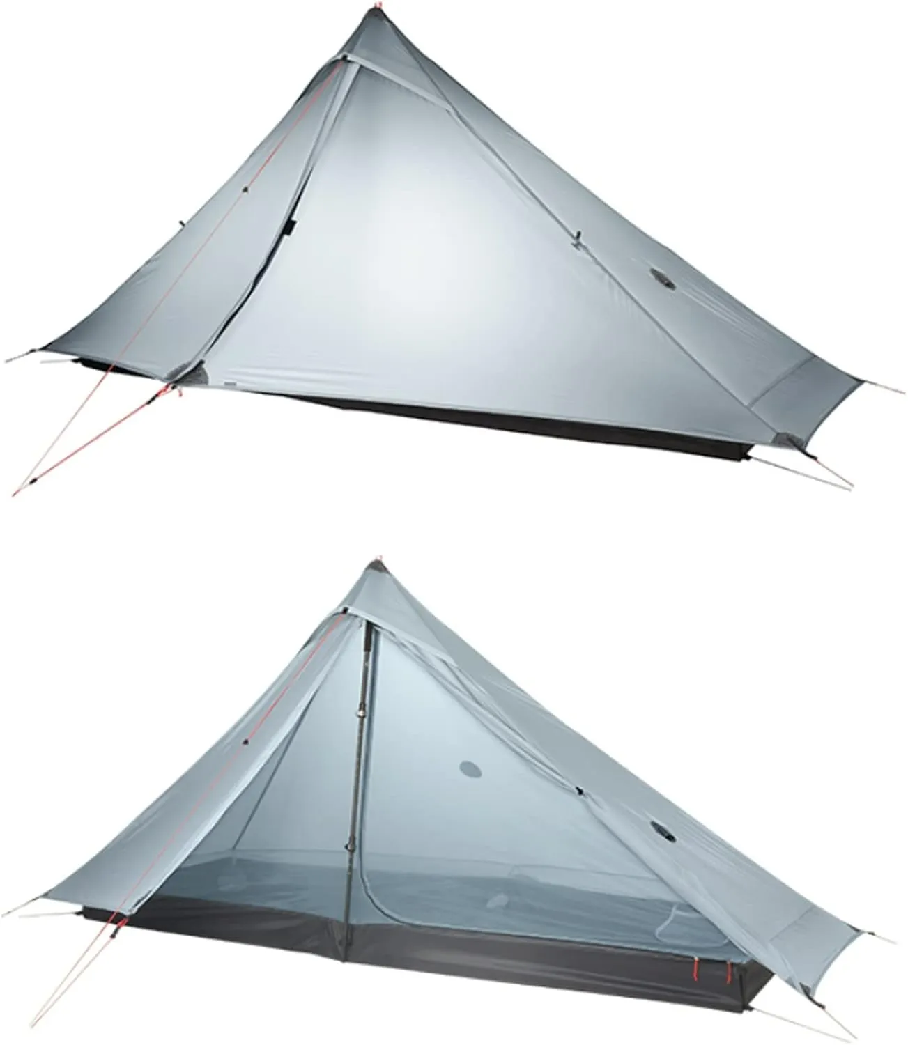 Camping Tents,1 Pro Tent Outdoor 1 Person Ultralight Camping Tent 3 Season Professional 20d Rodless (Color : Khaki, Size : 3 Season)