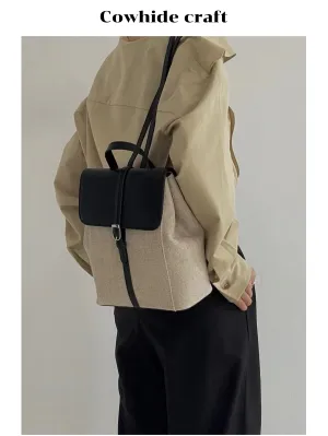 Canvas and Leather Backpack