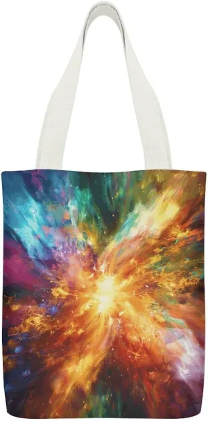 Canvas Portable Shopping Bag,Explosion Abstract Style Print Cute Canvas Tote Bag,single-sided Printing Shopping Bag,storage Canvas Tote Bag