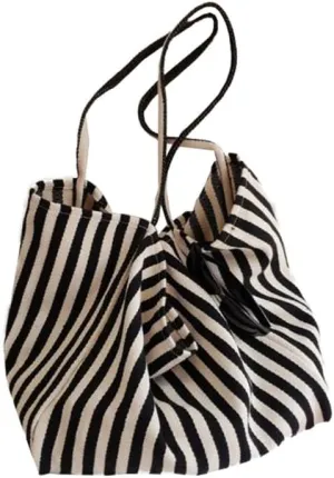 Canvas Shoulder Purse Casual Tote Bag Hobo Women Foldable Shoulder Handbag for Beach Picnic Vacation Shopping Black