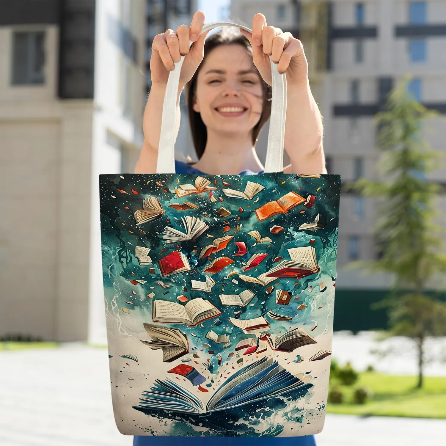 Canvas Tote Bag For Women, Aesthetic Shopping Bag Foldable Bag Reusable Tote Bag, Gifts for Friends