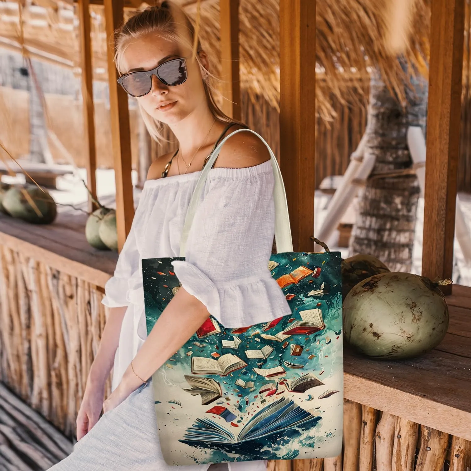 Canvas Tote Bag For Women, Aesthetic Shopping Bag Foldable Bag Reusable Tote Bag, Gifts for Friends