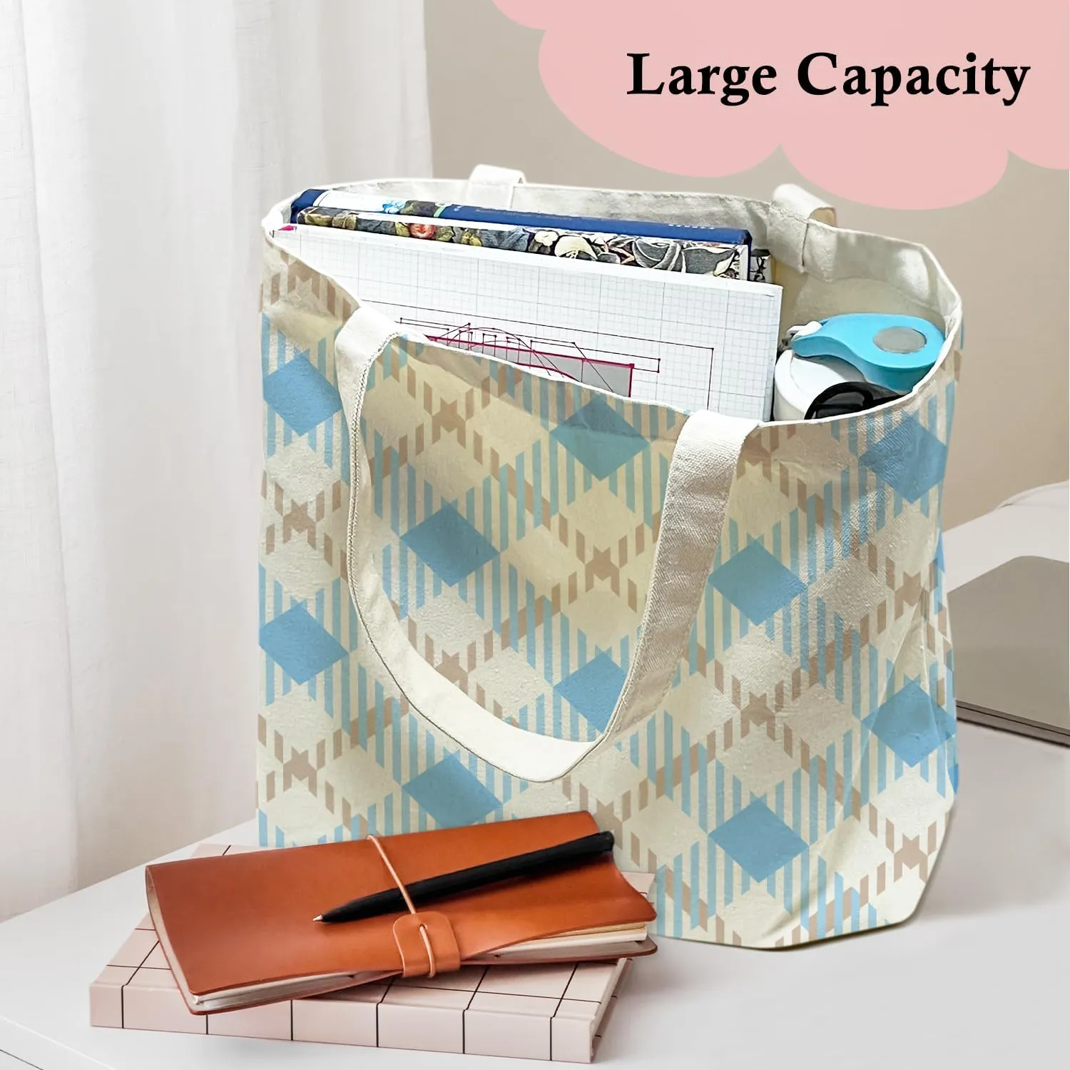 Canvas Tote Bag For Women, Aesthetic Shopping Bag Foldable Bag Reusable Tote Bag, Gifts for Friends