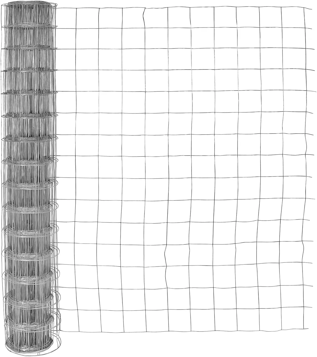 CAPHAUS 16 Gauge Galvanized Welded Fence Wire Roll, Square Mesh Size 4” x 4”, Hog Wire Fencing Cage, Multiple Use for Home Improvement & Animals Enclosure (60 in. x 100ft.)
