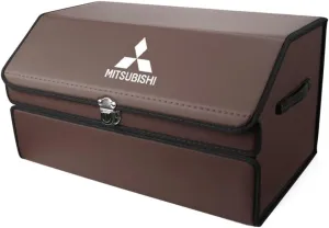 Car Boot Organiser Tidy Storage Trunk Organizer for Mitsubishi ASX Outlander Eclipse Cross, Car Storage Bag, Non Slip Bottom, Interior Accessories, Keep Car Tidy,A Brown-L