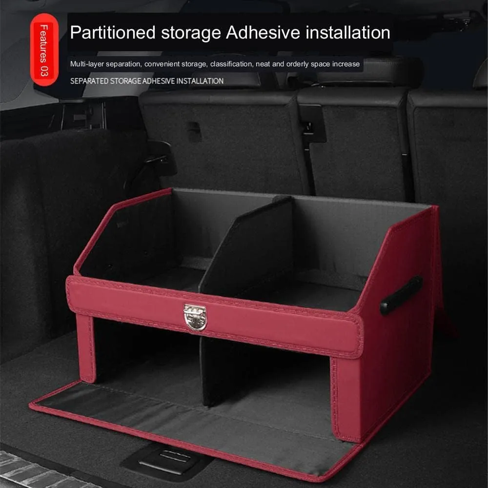 Car Boot Organiser Tidy Storage Trunk Organizer for Mitsubishi ASX Outlander Eclipse Cross, Car Storage Bag, Non Slip Bottom, Interior Accessories, Keep Car Tidy,A Brown-L