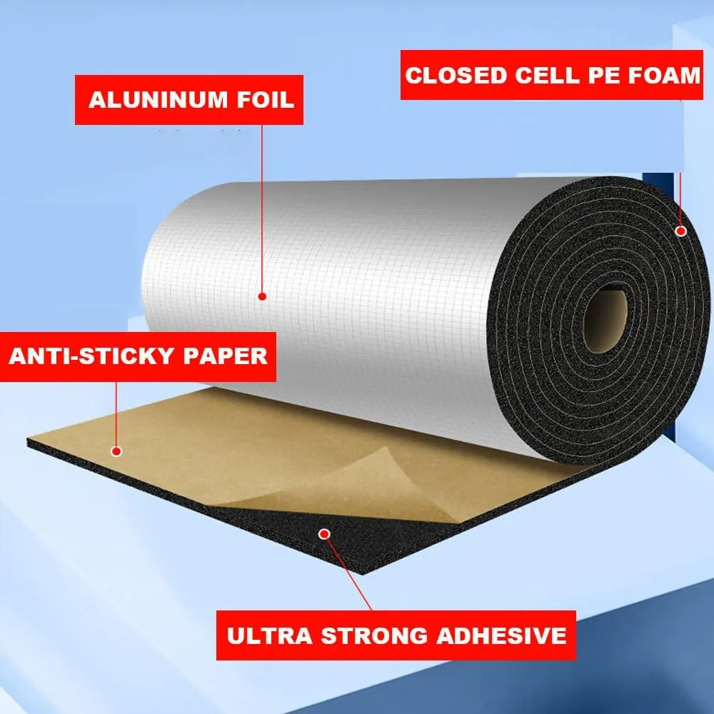 Car Heat Sound Deadening Insulation Mat -394mil 10.76sqft Automobile Sound Deadening & Heat Materials for Auto Hood Engine Roof Door and Trunk (40"x40"（10.76sqft）, 394 Mil)