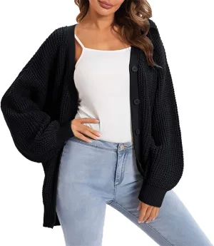 Cardigans for Women Loose Coat Button Down Long Sleeve Oversized Knit Cardigans Casual Soft Drape Fall Cardigan