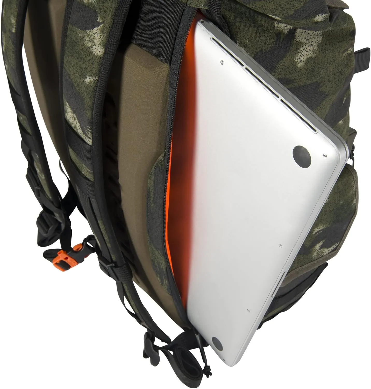 Carhartt 40L Nylon Roll Top Backpack, Heavy-Duty Water-Resistant Material W/ 17" Laptop Sleeve, Blind Fatigue Camo, One Size