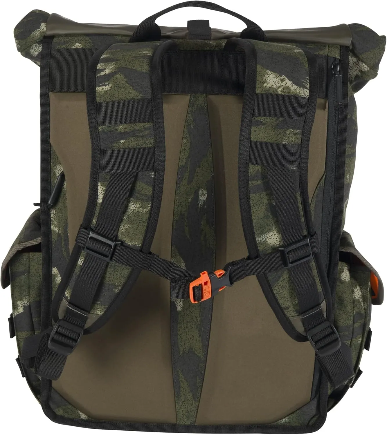 Carhartt 40L Nylon Roll Top Backpack, Heavy-Duty Water-Resistant Material W/ 17" Laptop Sleeve, Blind Fatigue Camo, One Size