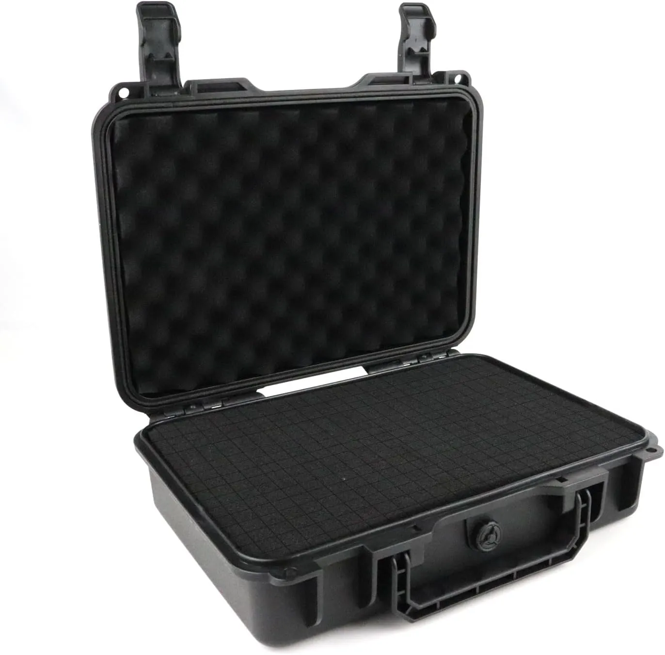Carrying Hard Case with Pre Grid line Cube Sheet Foam Foam for Jewelry,Wristwatch,Electronics, and Gear, Black,Small,8.1 * 7.7 * 2.9 inch