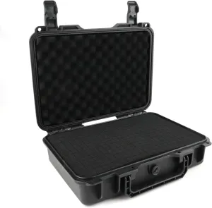 Carrying Hard Case with Pre Grid line Cube Sheet Foam Foam for Jewelry,Wristwatch,Electronics, and Gear, Black,Small,8.1 * 7.7 * 2.9 inch