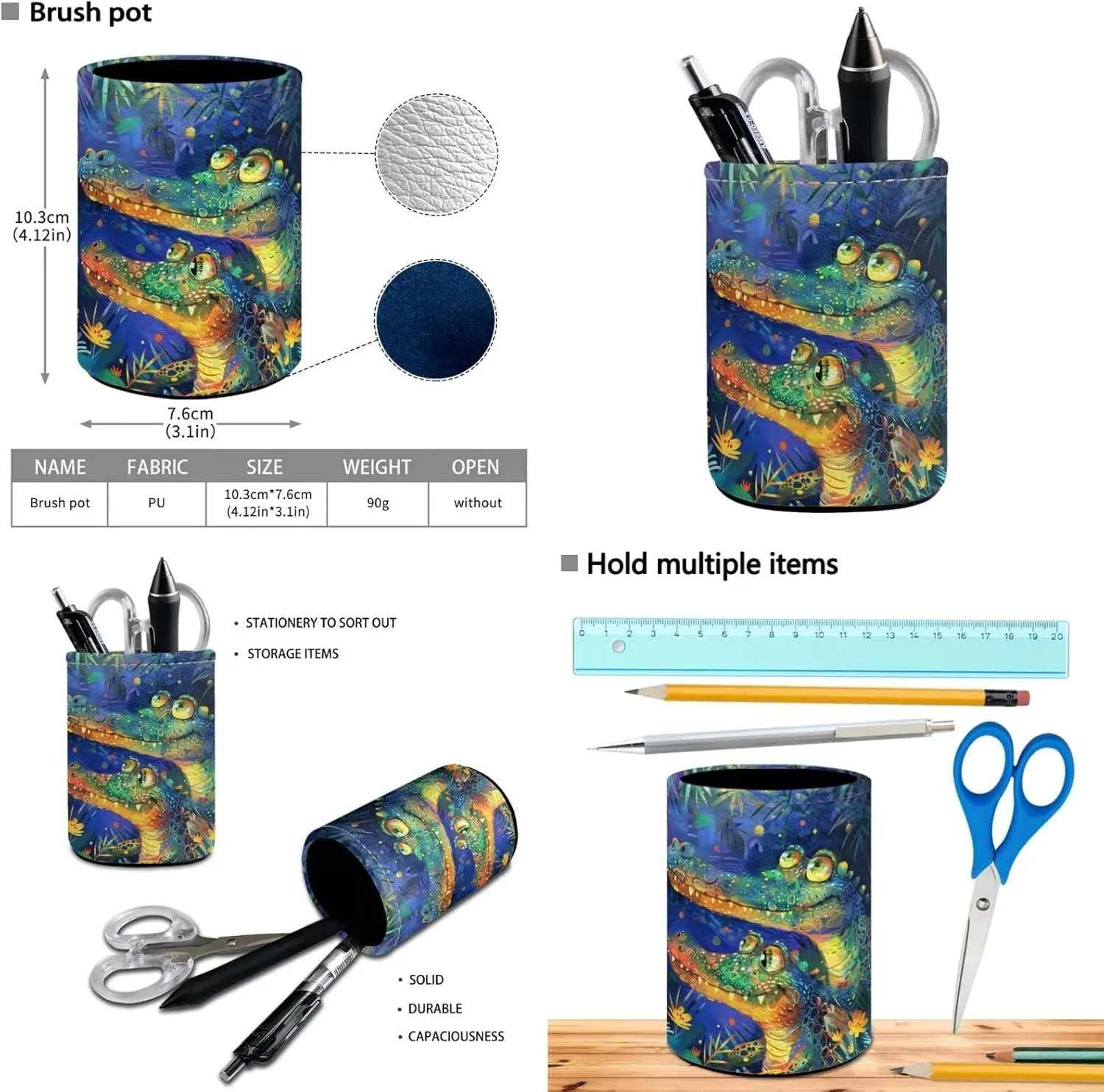 Cartoon Crocodile Backpack for Boys Kids Backpack with Lunch Box Water Bottle Bag and Pencil Holder for Desk 4PCS Bookbag Set for School 17 inch School Bag with Side Pocket for Elementary Boys