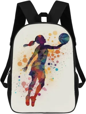 Casual Backpack for Men Women Waterproof Lightweight Daypack Travel Laptop Bag Basketball Pattern