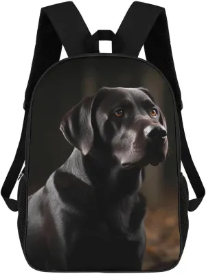 Casual Backpack for Men Women Waterproof Lightweight Daypack Travel Laptop Bag Black Labrador