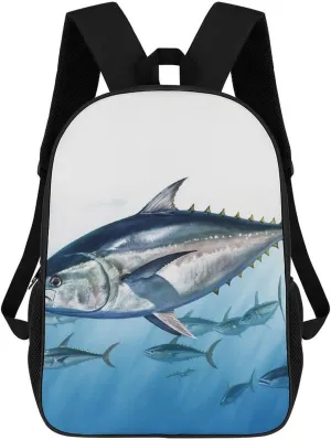 Casual Backpack for Men Women Waterproof Lightweight Daypack Travel Laptop Bag Bluefin Tuna Thunnus
