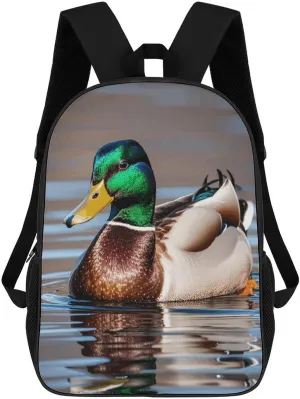 Casual Backpack for Men Women Waterproof Lightweight Daypack Travel Laptop Bag Mallard Duck