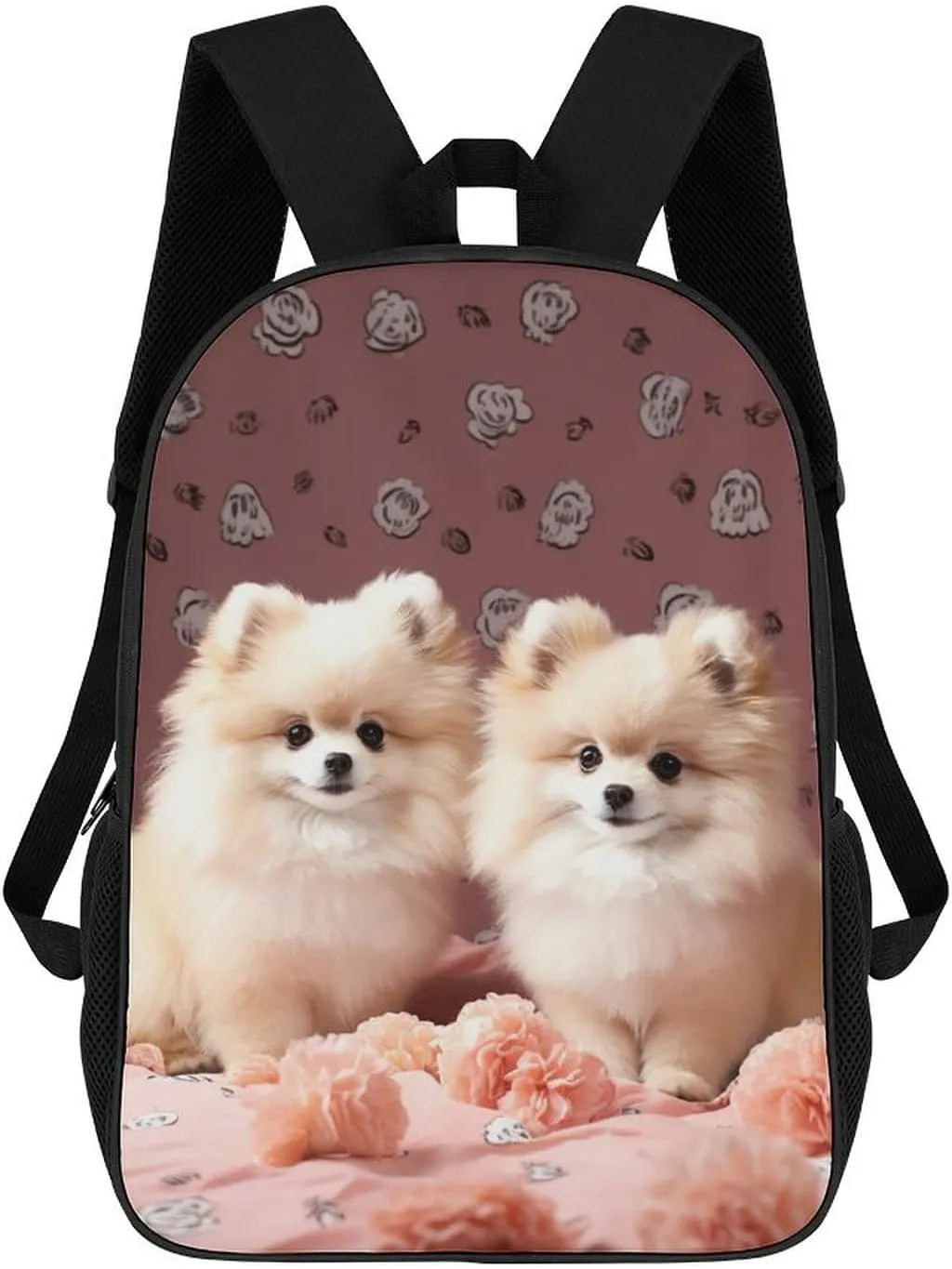 Casual Backpack for Men Women Waterproof Lightweight Daypack Travel Laptop Bag Pomeranians Puppies And Point