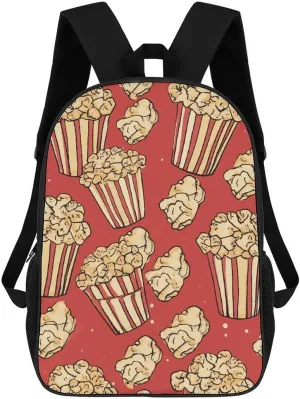 Casual Backpack for Men Women Waterproof Lightweight Daypack Travel Laptop Bag Popcorn Print