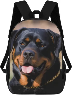 Casual Backpack for Men Women Waterproof Lightweight Daypack Travel Laptop Bag Rottweiler Dog