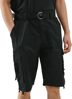 Casual Cargo Shorts for Men Sports & Outdoors Cargo Hiking Pants Fishing & Camping & Golf with Belt (Black/Khaki/Camo)