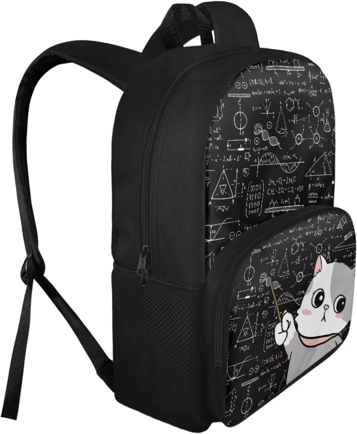 Cat Backpack for School Girls Backpack with Lunch Box and Kawaii Pencil Case 3PCS Casual Daypack Backpacks Cute Bookbag with Front Pocket 15 inch Large Capacity School Bag for Elementary Girls