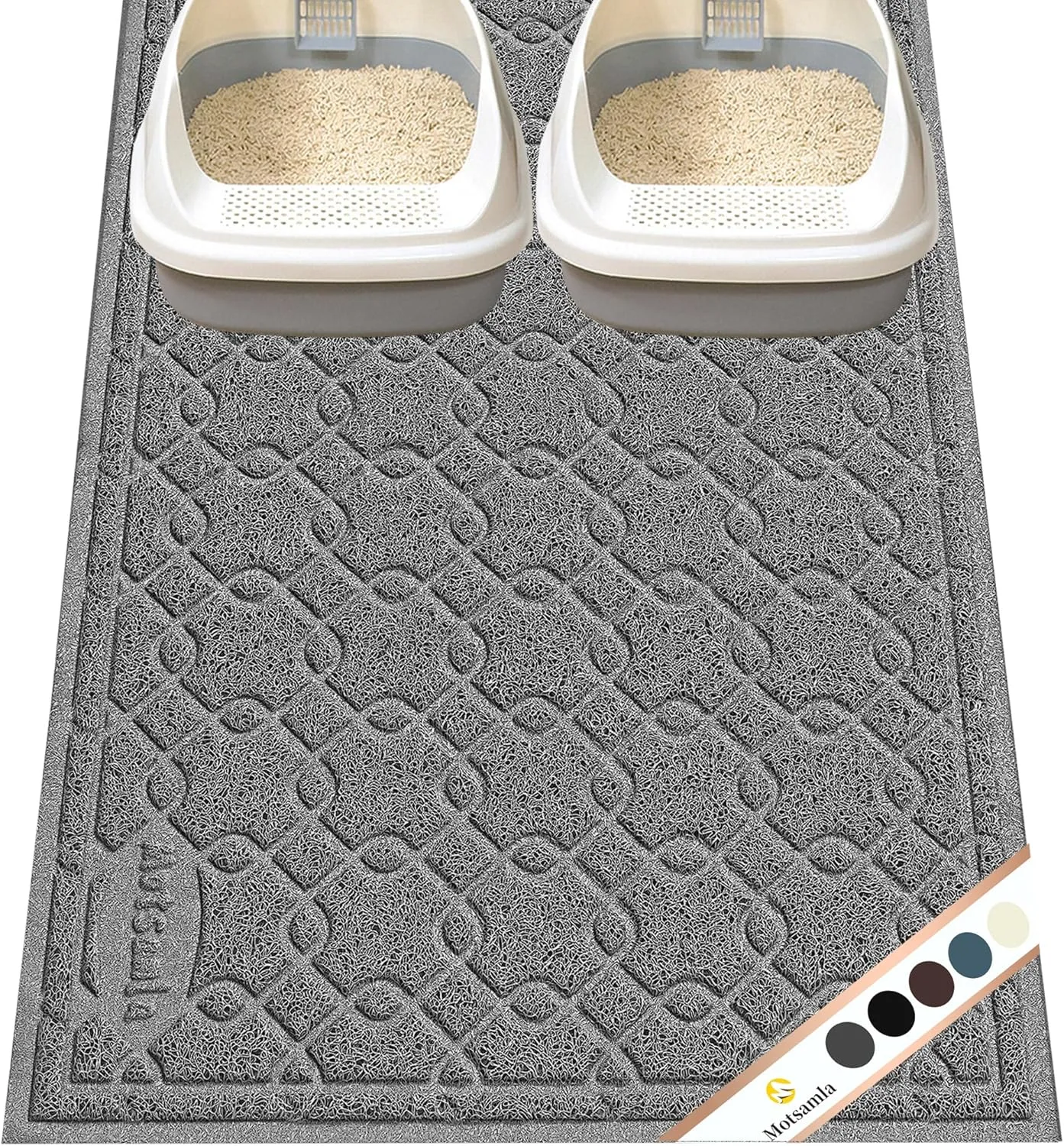 Cat Litter Box Mat, 47" x 32" XL Large Kitty Litter Trapping Mat Keep Floor Clean, Litter Box Mat Scatter Control, Waterproof, Easy to Clean, Durable Large Size Litter Mats for Floor