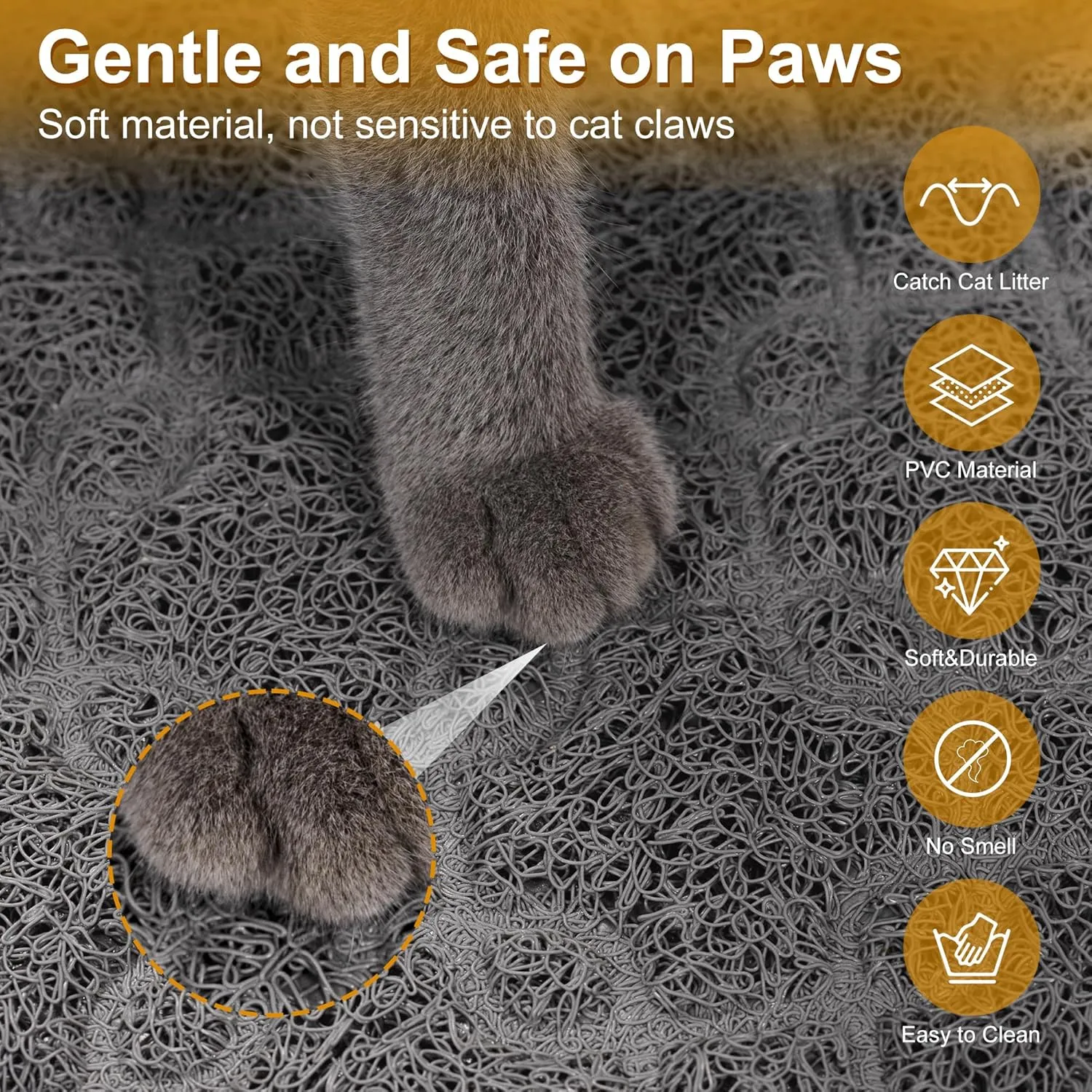 Cat Litter Box Mat, 47" x 32" XL Large Kitty Litter Trapping Mat Keep Floor Clean, Litter Box Mat Scatter Control, Waterproof, Easy to Clean, Durable Large Size Litter Mats for Floor