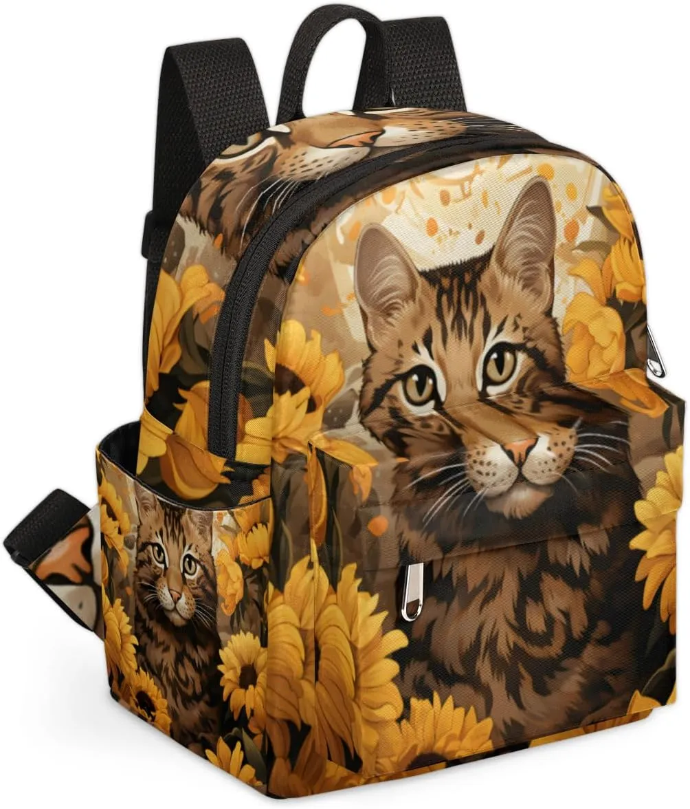 Cat Printing Mini Backpack Purse for Women Lightweight Shoulder Bag Women Shopping Backpack Small Backpacks Purse