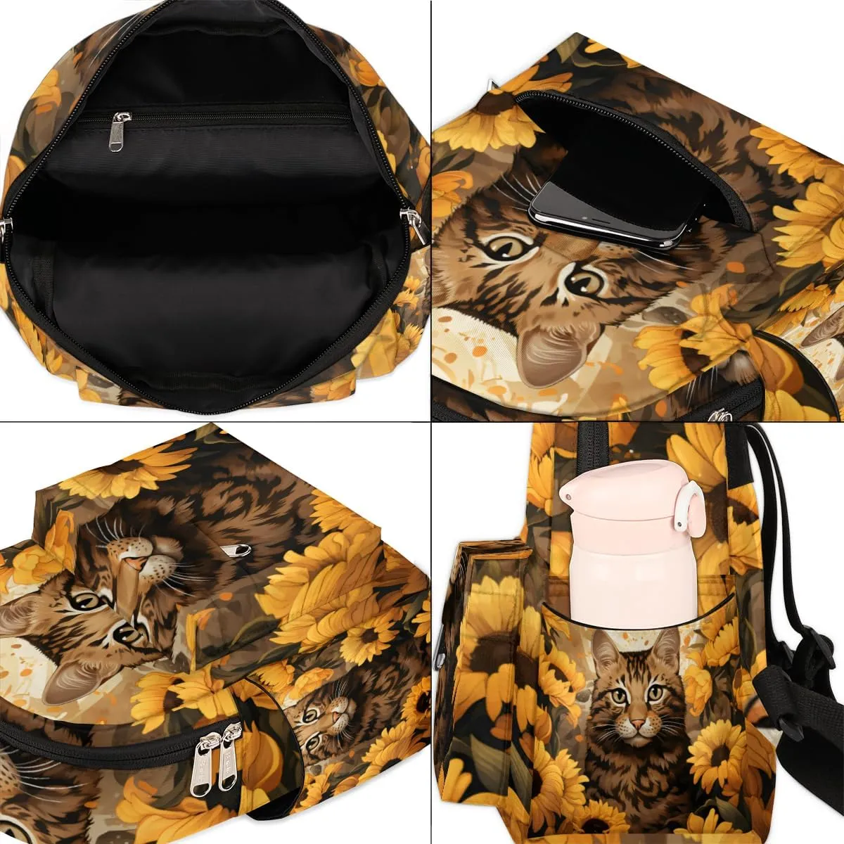 Cat Printing Mini Backpack Purse for Women Lightweight Shoulder Bag Women Shopping Backpack Small Backpacks Purse