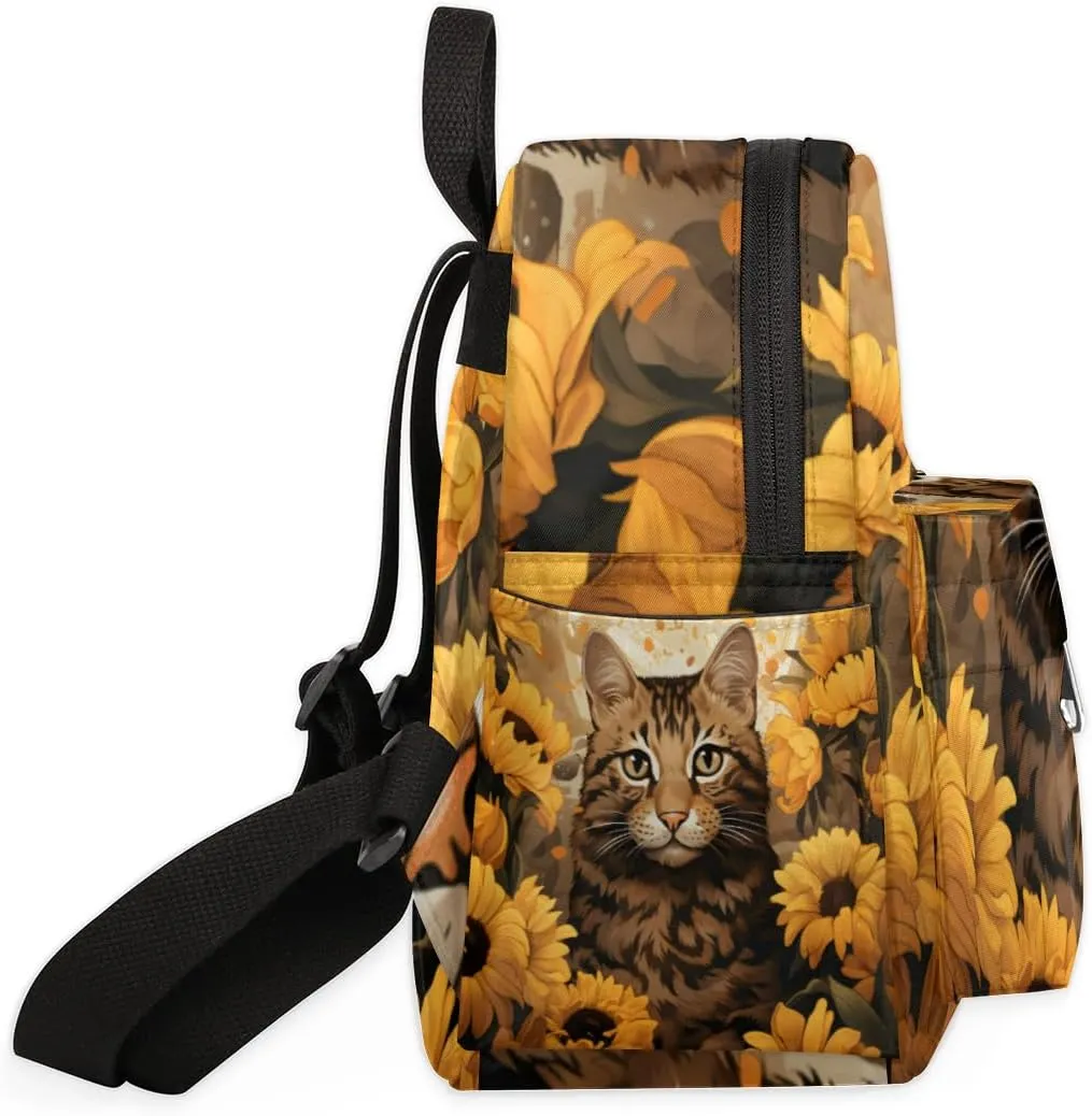 Cat Printing Mini Backpack Purse for Women Lightweight Shoulder Bag Women Shopping Backpack Small Backpacks Purse