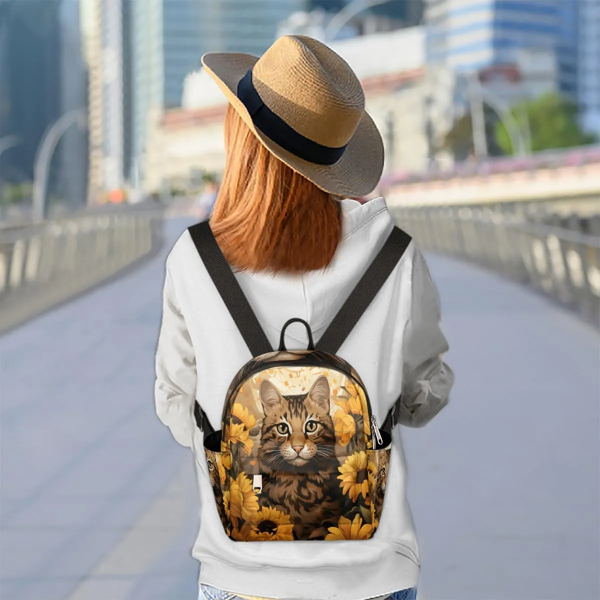 Cat Printing Mini Backpack Purse for Women Lightweight Shoulder Bag Women Shopping Backpack Small Backpacks Purse