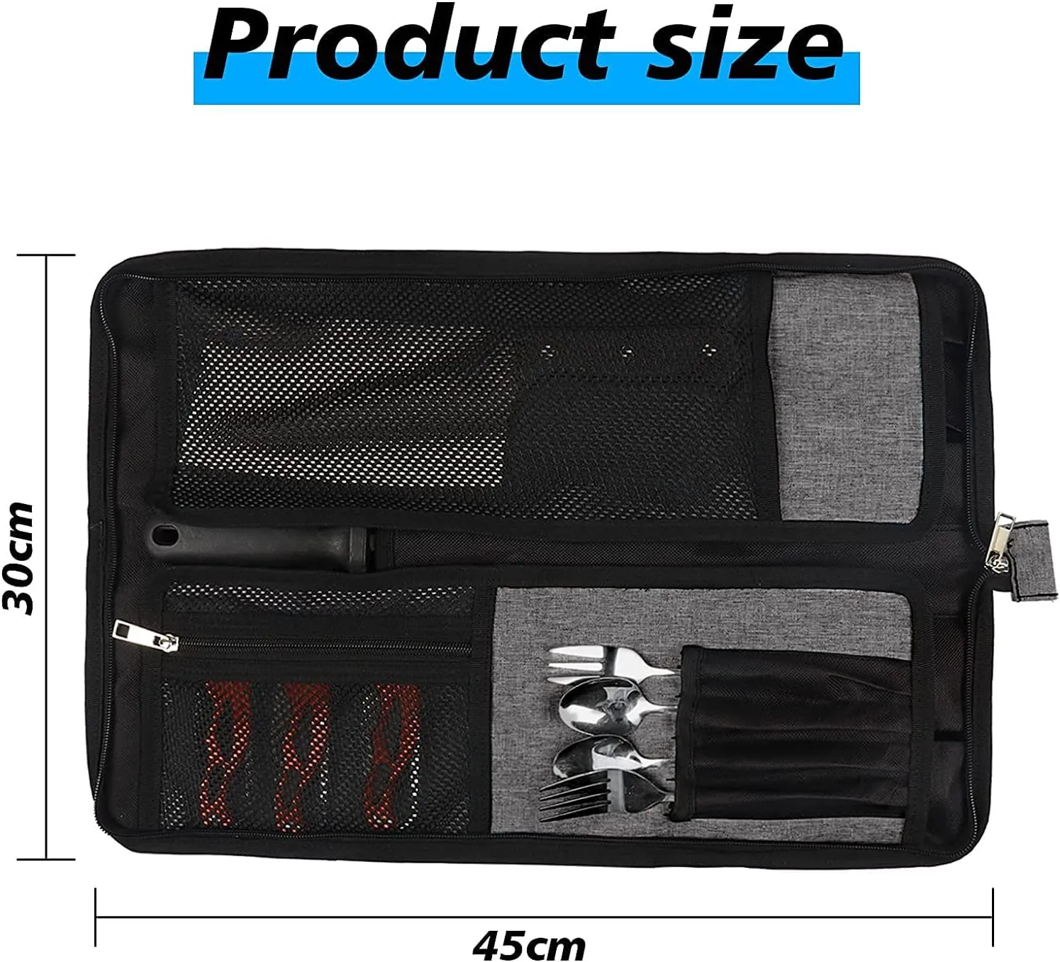 Chef’s Knife Roll Bag, Heavy Duty Oxford Chef Knife Bag, Portable 13 Slots Chef Knife Case, Multi-function Cutlery Knives Pouch Holder Knife Wrap Wallet Tool Roll