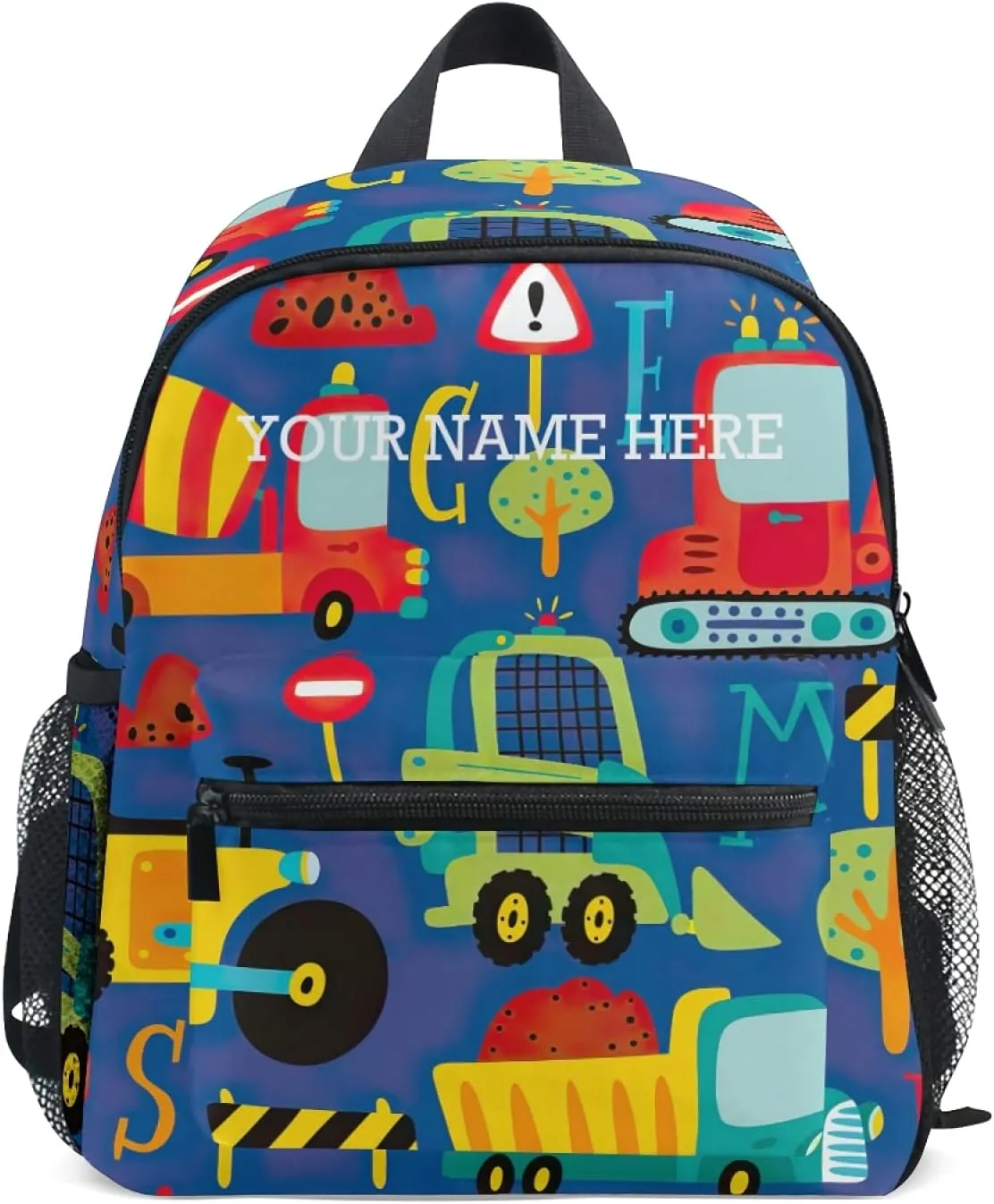 CHIFIGNO Customized Backpack with Name Transport Cartoon Pattern Kids Preschool Backpacks for Boys Travel Bag Schoolbag Bookbag for Children
