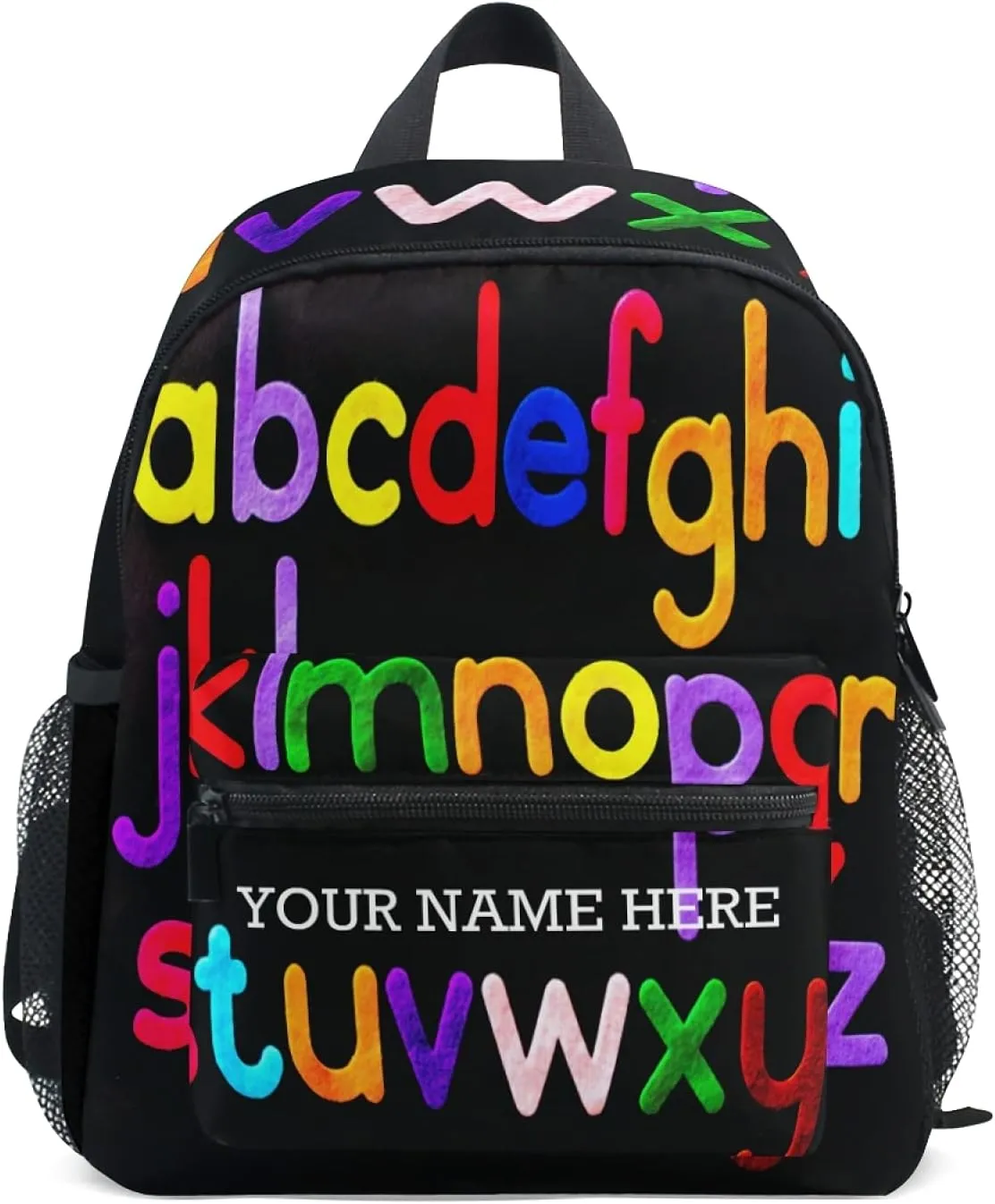 CHIFIGNO Personalized Customized Colorful Alphabet Kids Preschool Backpacks for Girls Boys Travel Bag Schoolbag Bookbag for Children