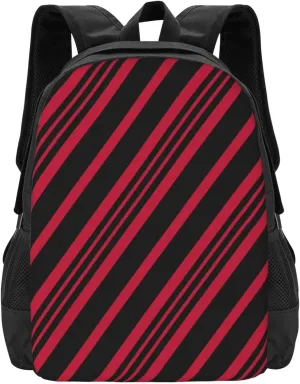 Christmas Candy Cane Stripe Lightweight Packable Backpack Travel Casual Large Capacity Daypack Foldable Backpack For Men Women