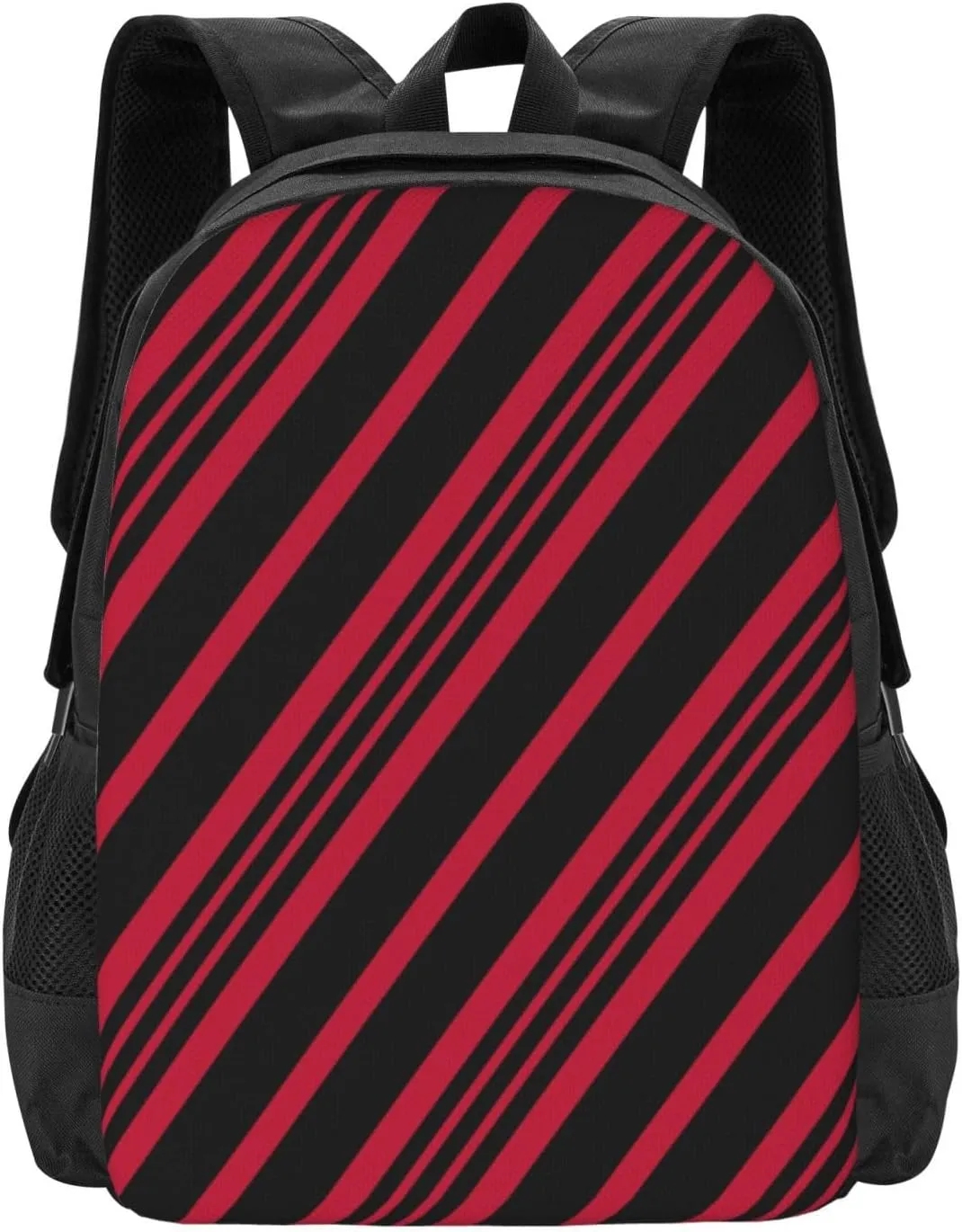 Christmas Candy Cane Stripe Lightweight Packable Backpack Travel Casual Large Capacity Daypack Foldable Backpack For Men Women