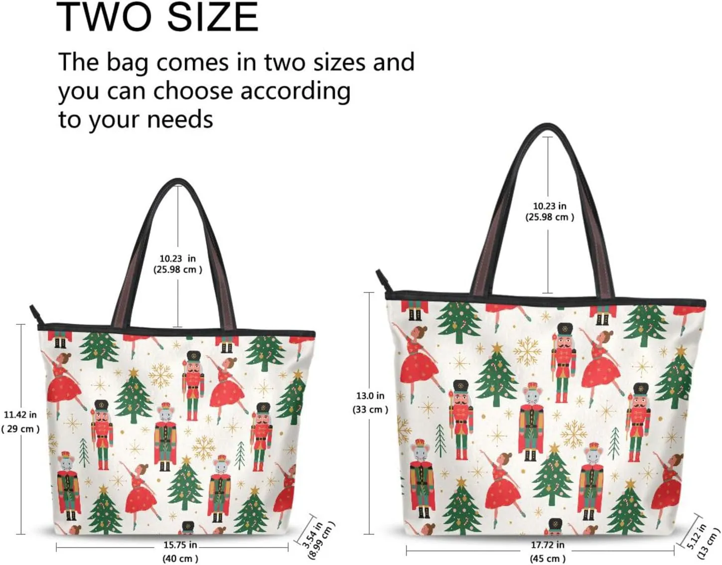 Christmas Handbag for Women Shoulder Bag Gym Tote Travel Shopping Satchel
