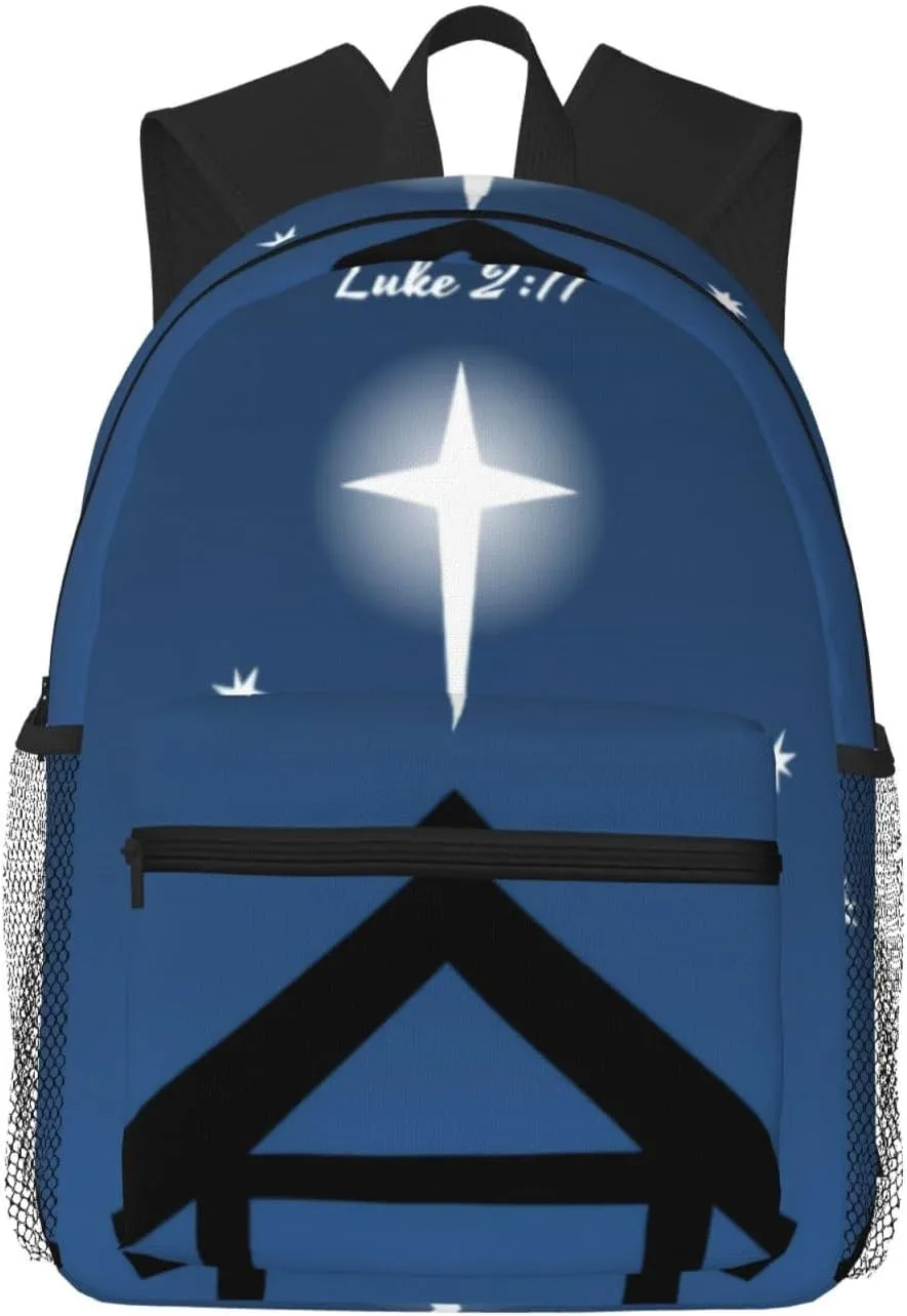 Christmas Nativity With Bible Verse Lightweight Packable Backpack Travel Casual Hiking Daypack Foldable Backpack For Men Women