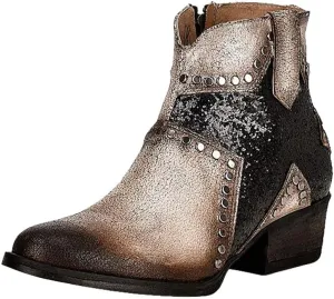Circle G Women's Star Studded Ankle Boot Round Toe - Q5183 8 M US White