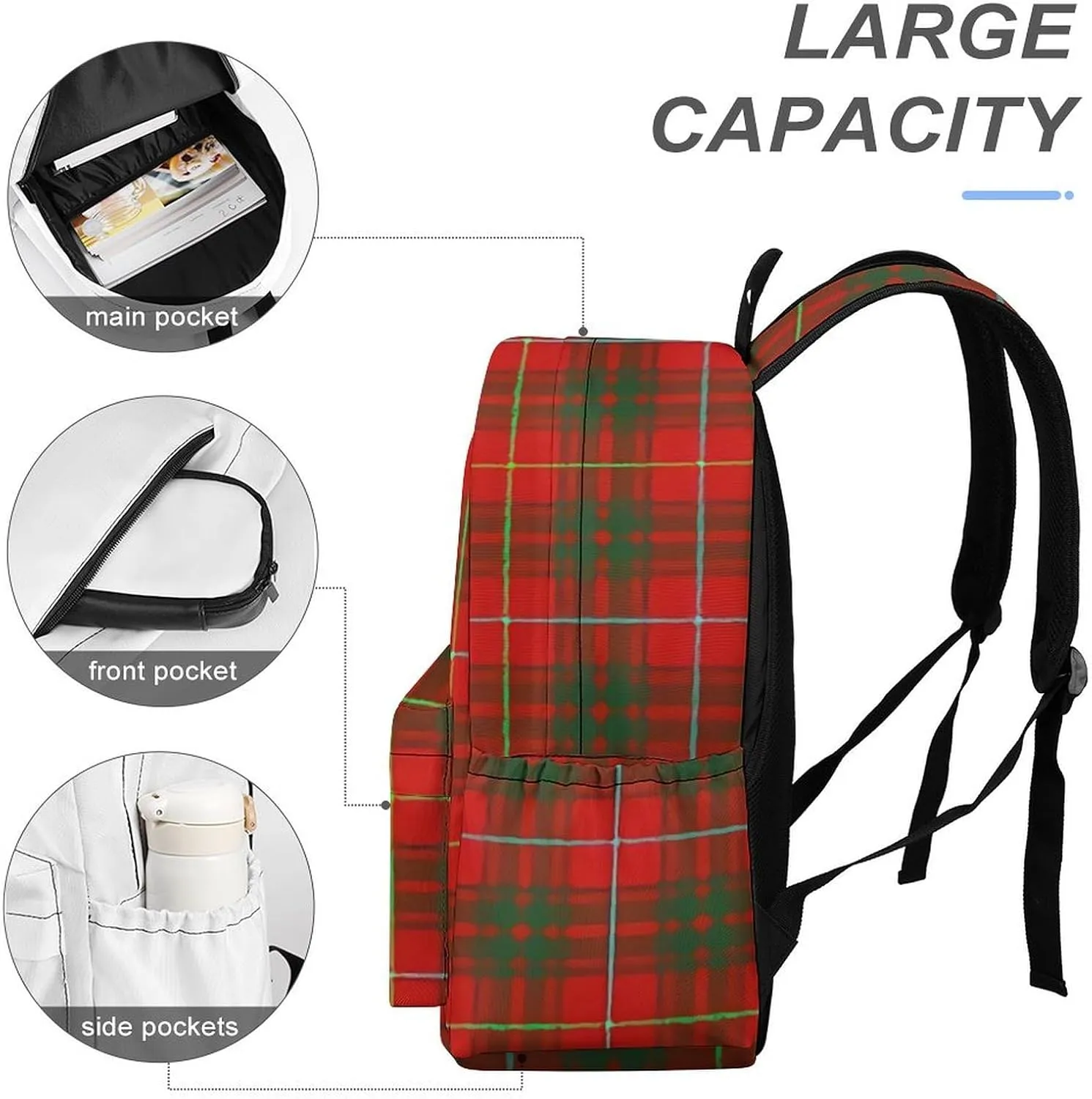 Clan Bruce Tartan Plaid Casual Lightweight Large Capacity Travel Backpack Unisex