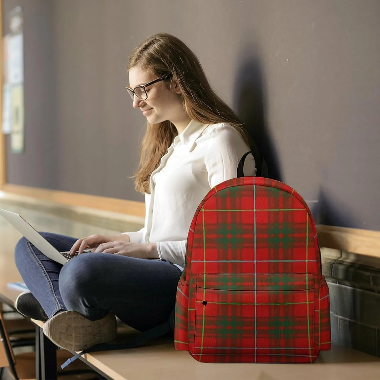 Clan Bruce Tartan Plaid Casual Lightweight Large Capacity Travel Backpack Unisex