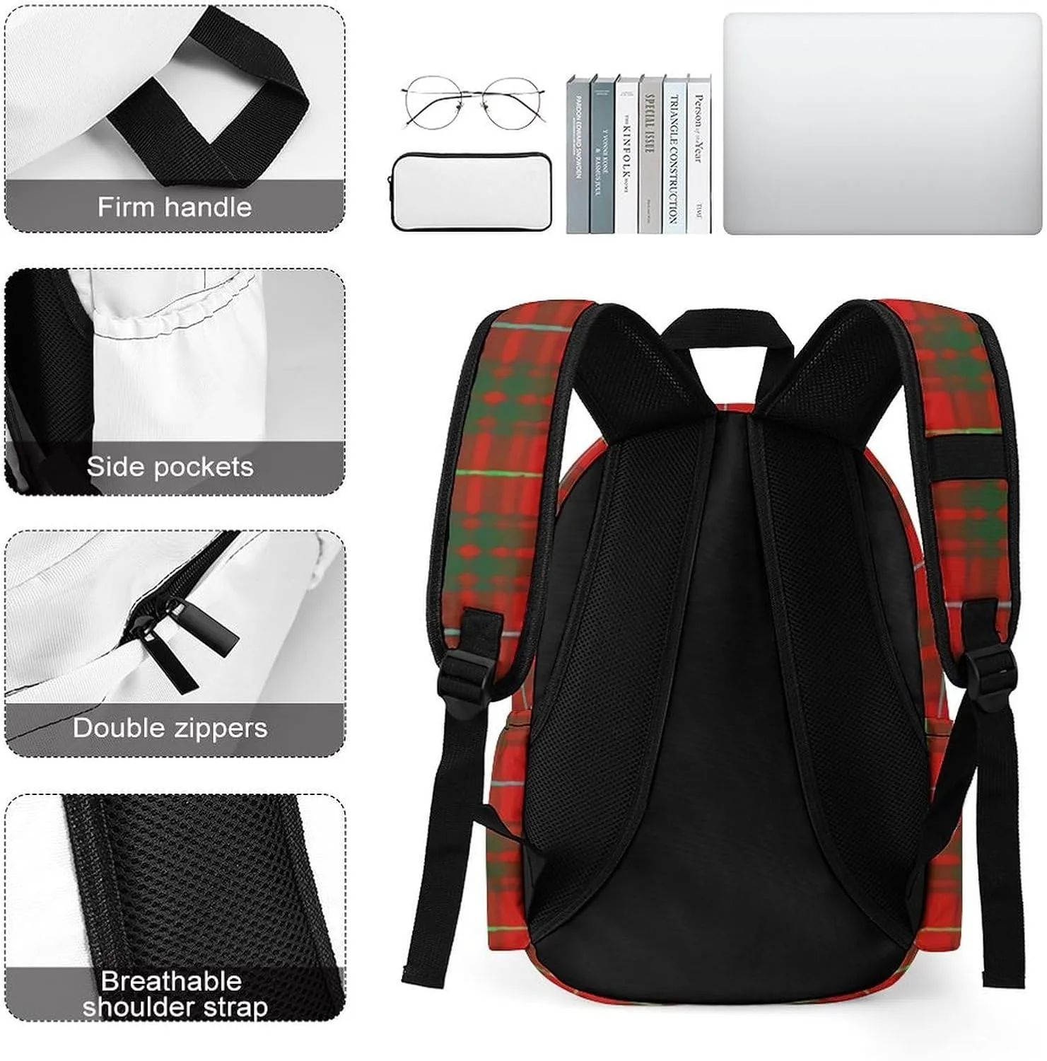 Clan Bruce Tartan Plaid Casual Lightweight Large Capacity Travel Backpack Unisex