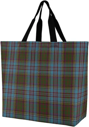 Clan Duffy Tartan Green Irish Plaid Large Capacity Single Shoulder Shopping Bag, Fashionable Shopping Bag