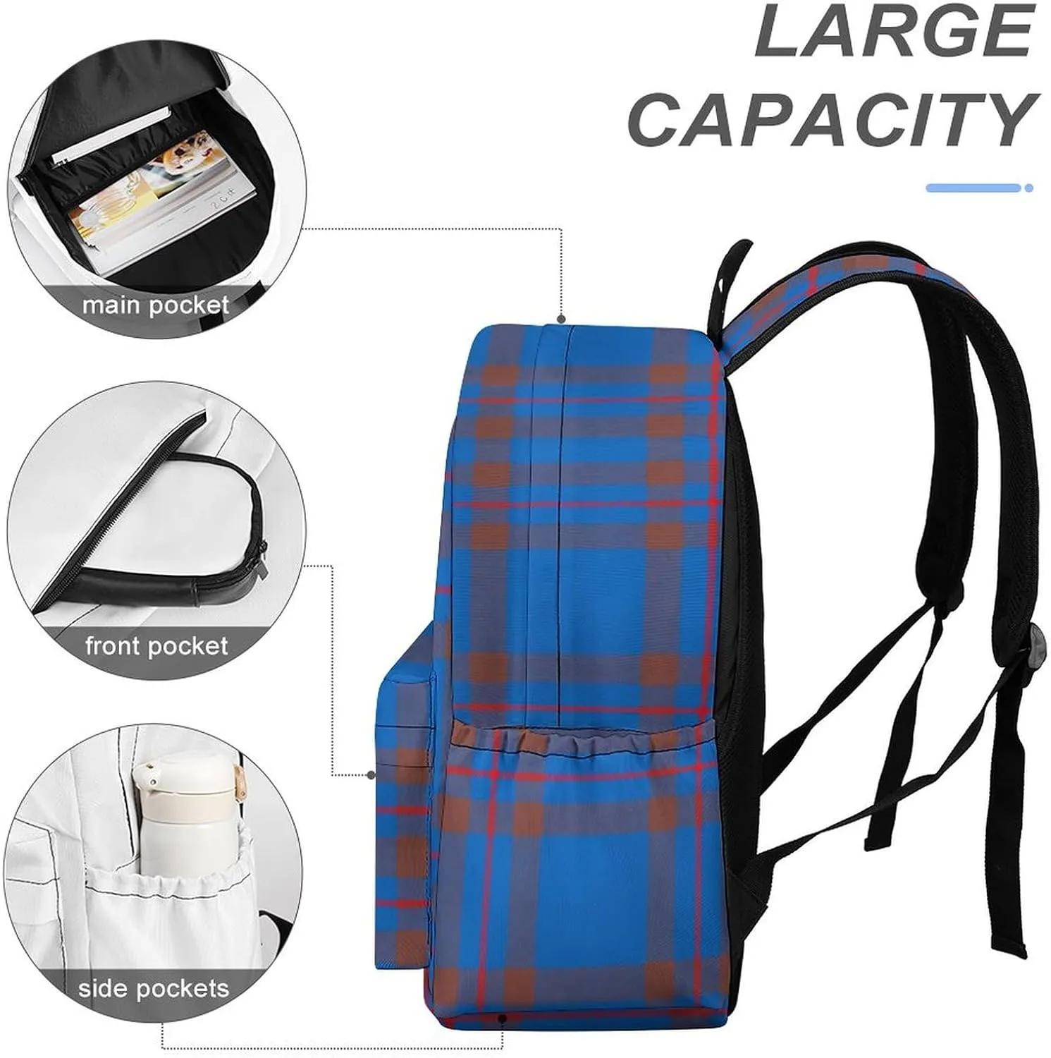 Clan Elliot Tartan Chiffon Casual Lightweight Large Capacity Travel Backpack Unisex