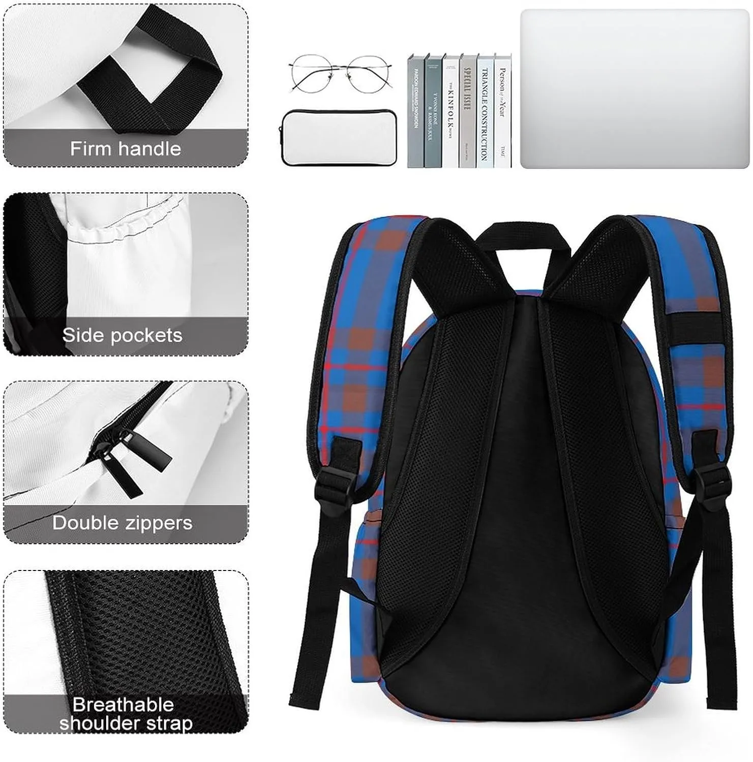 Clan Elliot Tartan Chiffon Casual Lightweight Large Capacity Travel Backpack Unisex