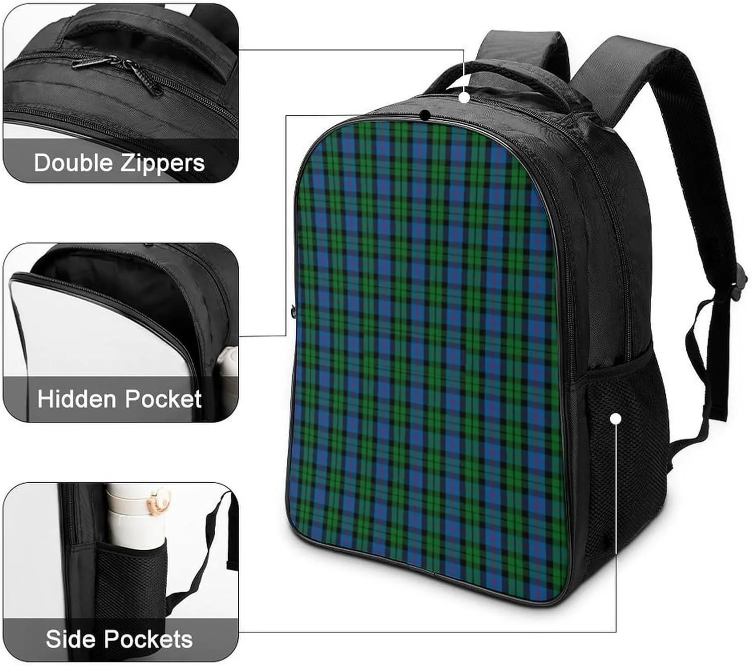 Clan Morrison Tartan Double Compartment Large Capacity Backpack Unisex