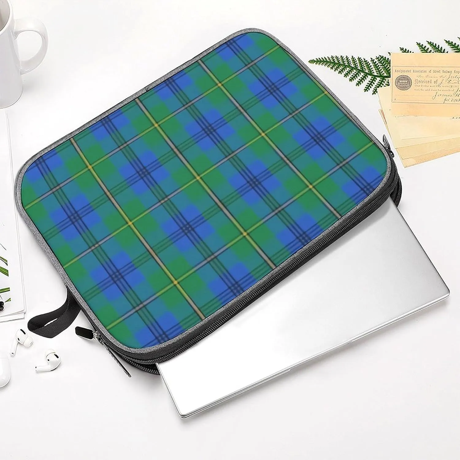 Clan Rutherford Tartan Large Capacity Portable Laptop Case Unisex