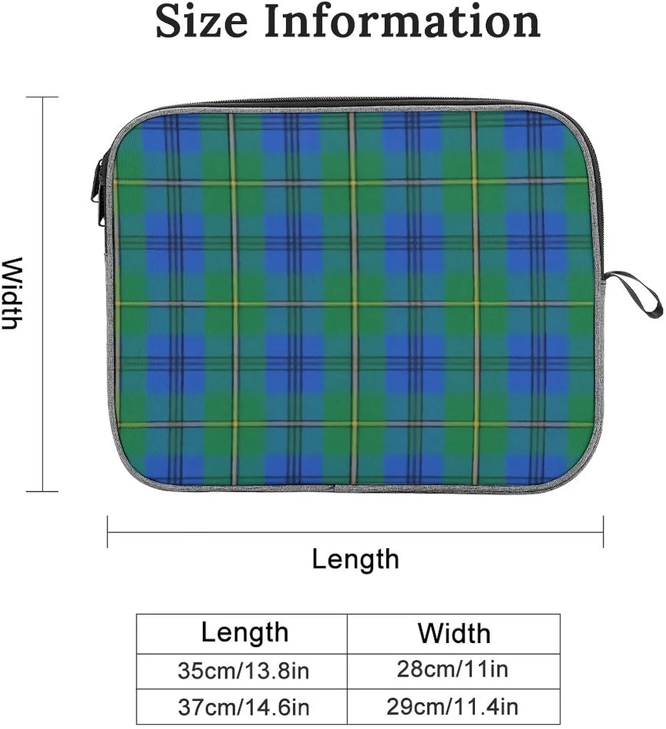 Clan Rutherford Tartan Large Capacity Portable Laptop Case Unisex